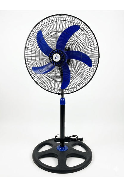 Ventilator Vertical cu Picior SF, Diametru 18" (45 Cm), Motor Puternic 55W, 3 Viteze, Elice Albastră 5 Palete, Înălțime Reglabilă, Negru
