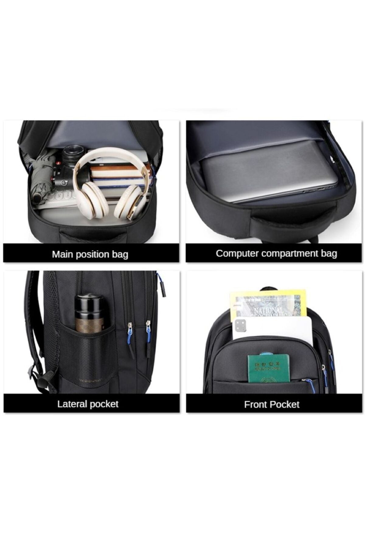 Rucsac Unisex Multifuncțional, Impermeabil, Compartiment Laptop, Detalii Reflectorizante, Model Casual-Urban