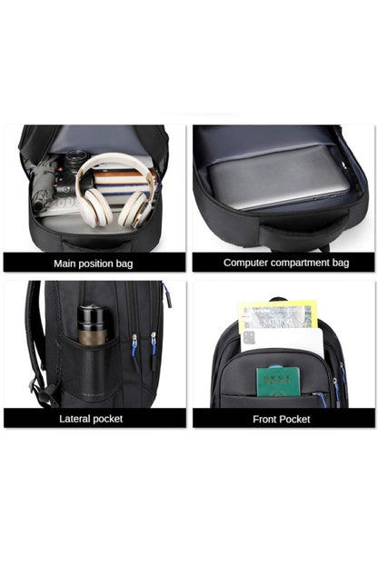 Rucsac Unisex Multifuncțional, Impermeabil, Compartiment Laptop, Detalii Reflectorizante, Model Casual-Urban