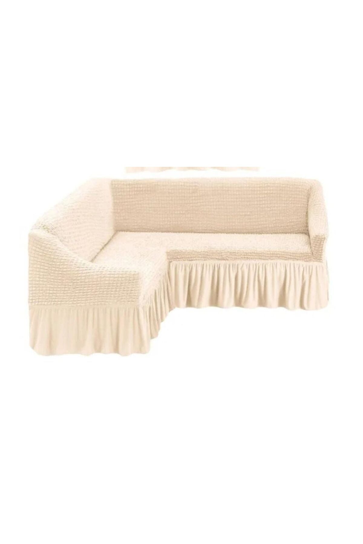 Husă Elastică și Creponată Pentru Colțar cu Volane, Material Elastic Universal, Diverse Culori
