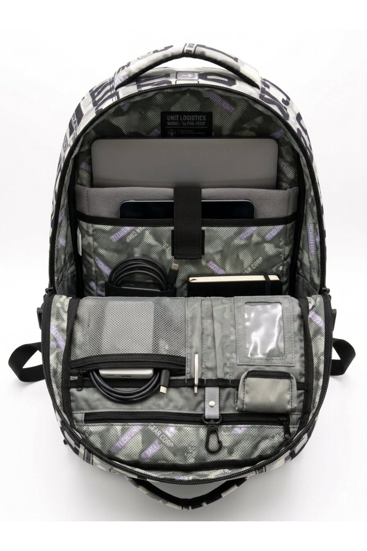 Rucsac pentru Copii, Temă Spațiu și Extratereștri, Compartiment Laptop/Tabletă, Albastru/Roșu