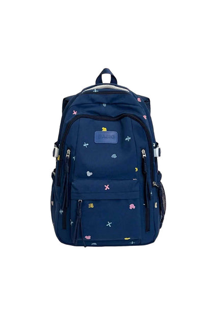 Ghiozdan pentru Fete, Model Japonez cu Broderie, Multicolor