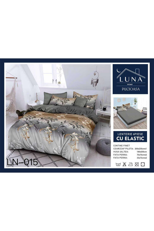 Set Lenjerie de Pat Finet 6 Piese (Pat Dublu)