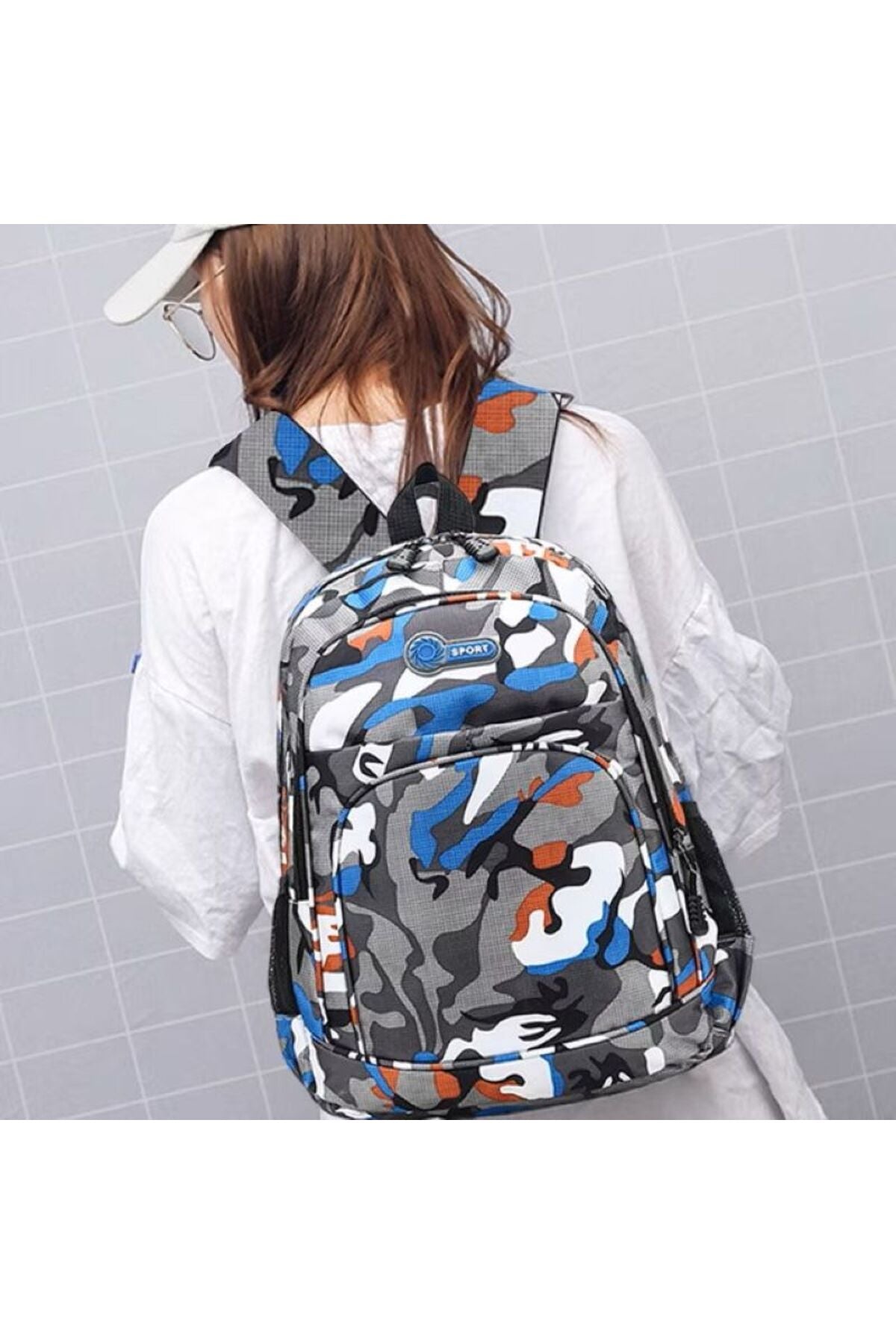 Rucsac Școală și Sport cu Model Camuflaj, Anatomic și Impermeabil, Multicolor