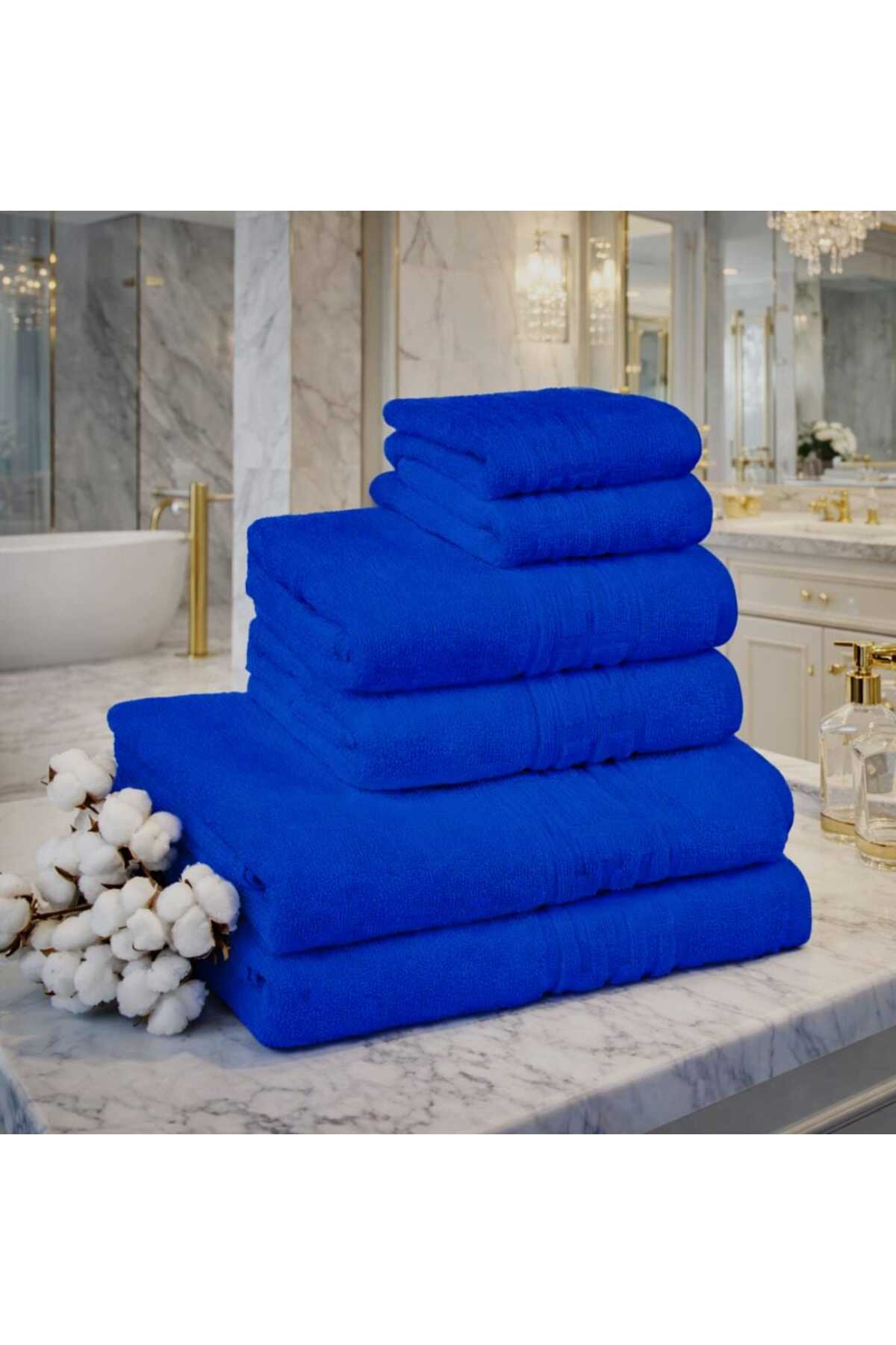Set Prosoape Bumbac 100%, 6 Piese,diverse Culori, Absorbante și Fine,500gsm