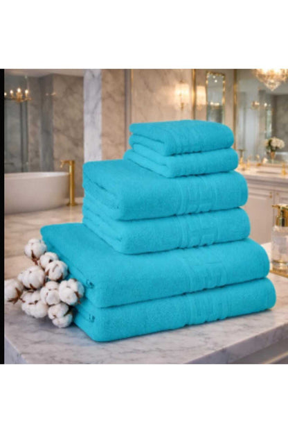 Set Prosoape Bumbac 100%, 6 Piese,diverse Culori, Absorbante și Fine,500gsm