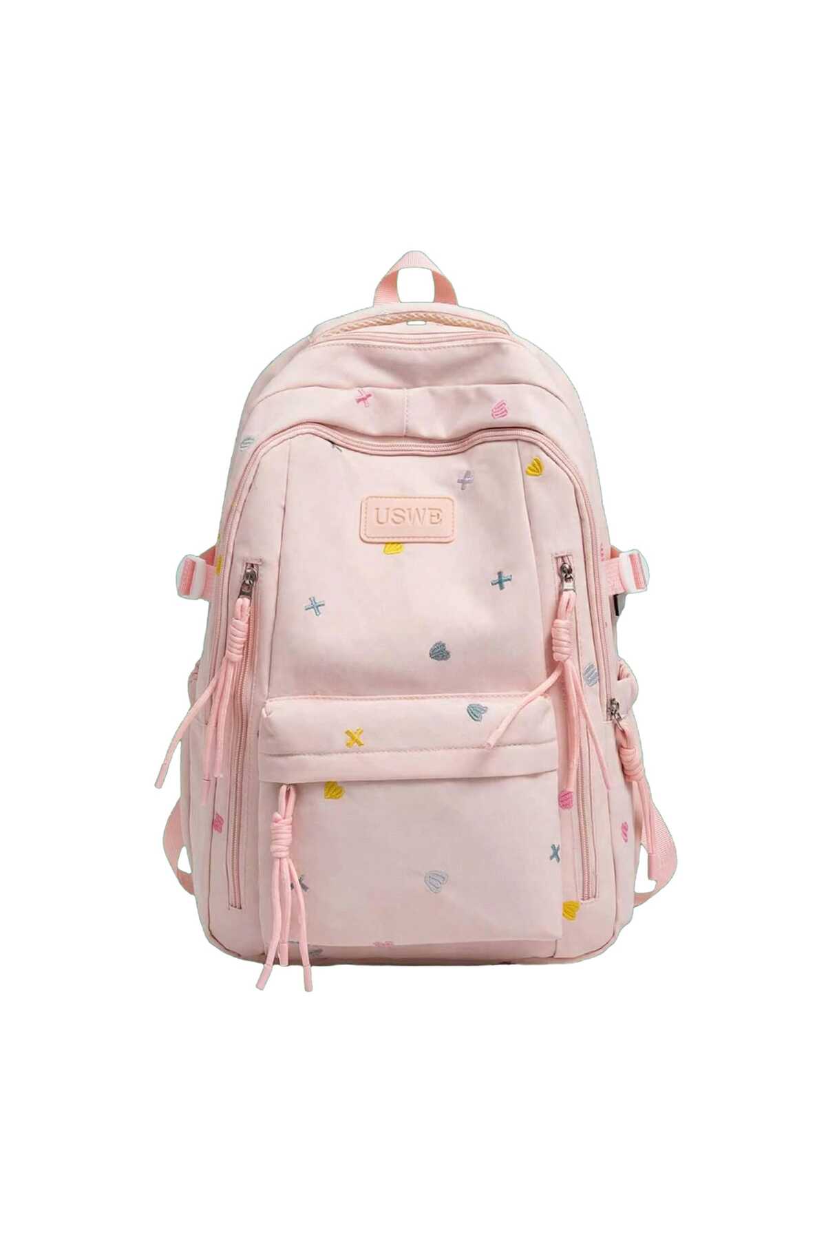 Ghiozdan pentru Fete, Model Japonez cu Broderie, Multicolor