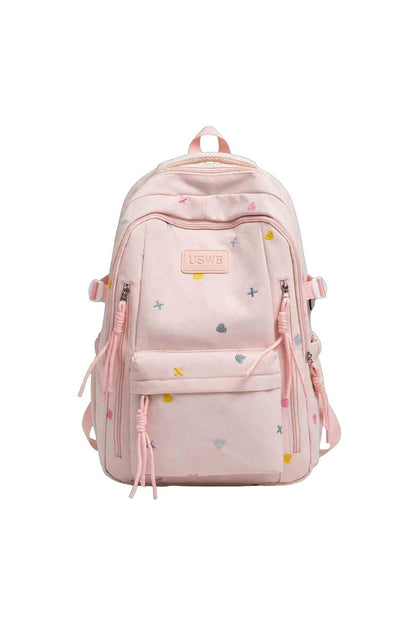 Ghiozdan pentru Fete, Model Japonez cu Broderie, Multicolor