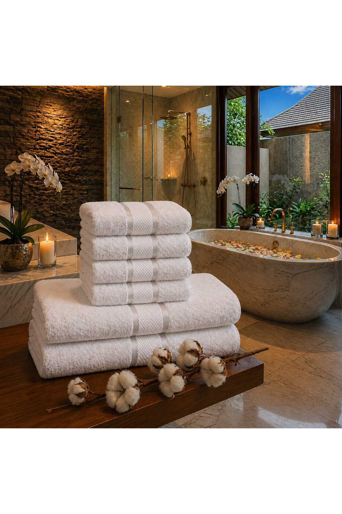 Set 6 Prosoape de Baie Premium, 100% Bumbac, Ultra-Absorbante și Pufoase, 420g/mp, Diverse Culori