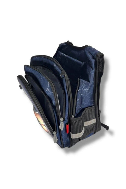 Set Ghiozdan Anatomic și Penar pentru Băieți – Ghiozdan Ortopedic Impermeabil, Model 3D Minge Fotbal, Clasele 1-4