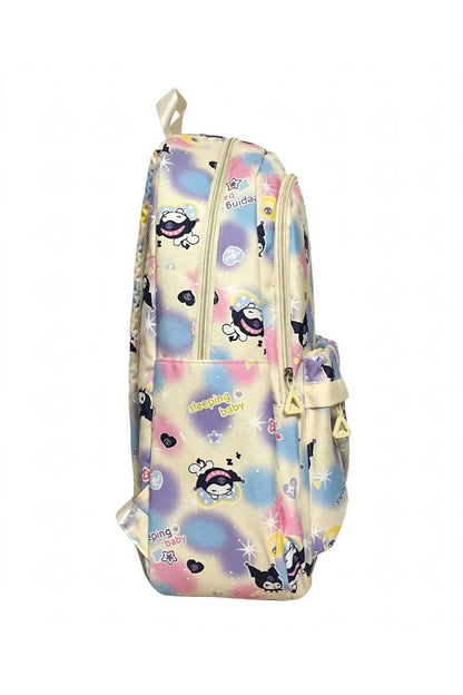 Rucsac Școală și Casual pentru Fete, Model Pastel Tie-Dye, Impermeabil, cu Compartimente