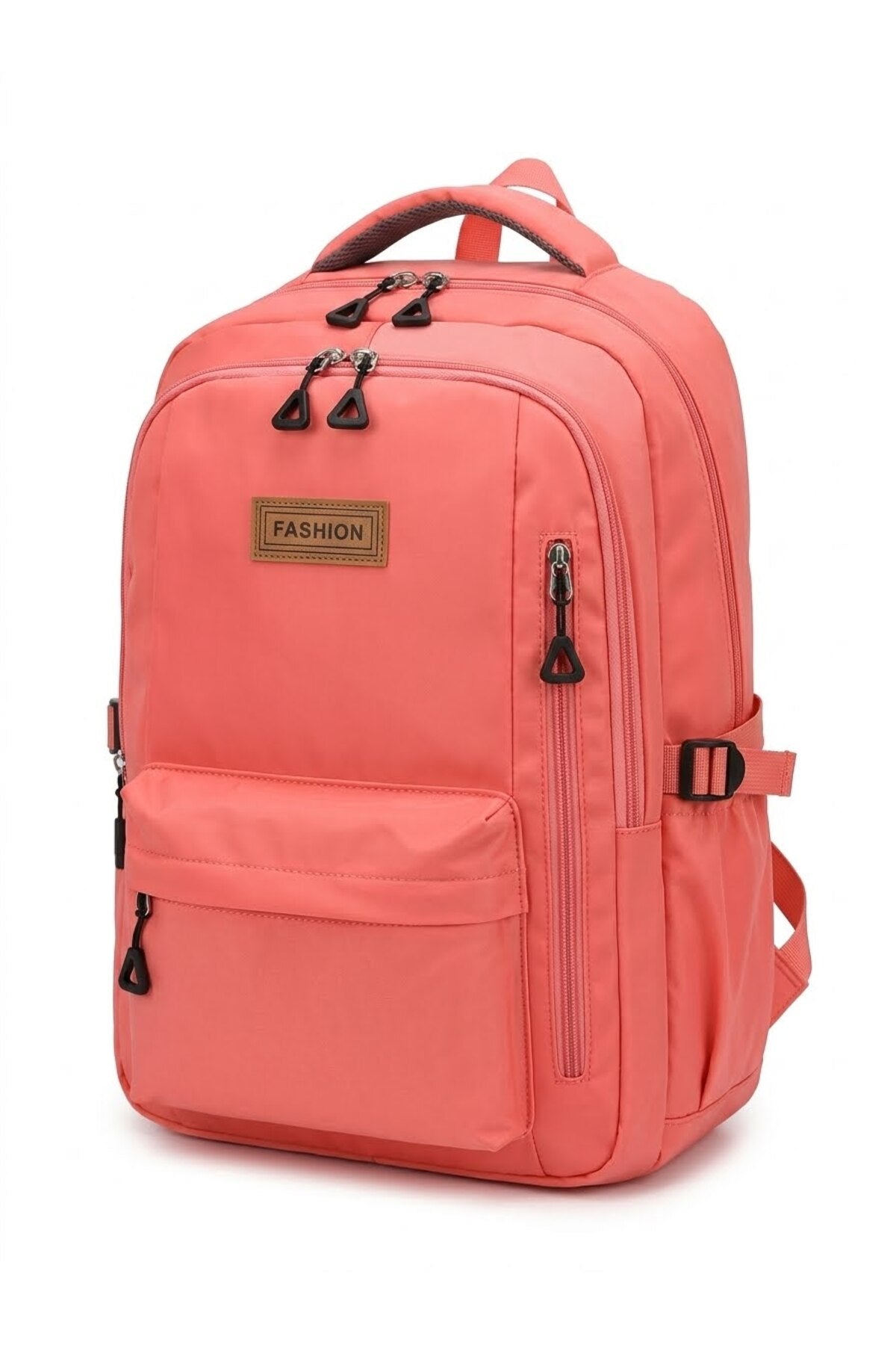 Ghiozdan Unisex Anatomic, Compartimente și Buzunare Multiple, Spațiu Laptop, Material Impermeabil, Portocaliu-Coral