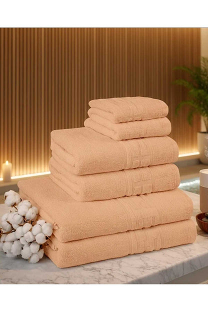 Set Prosoape Bumbac 100%, 6 Piese,diverse Culori, Absorbante și Fine,500gsm