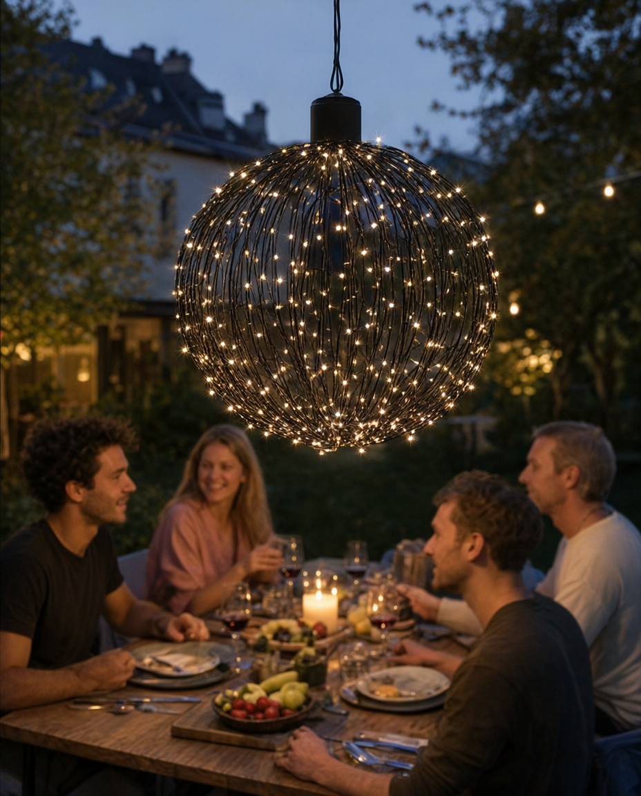 Glob luminos Twinkle, 140 LED, Ø30 cm, timer, interior și exterior