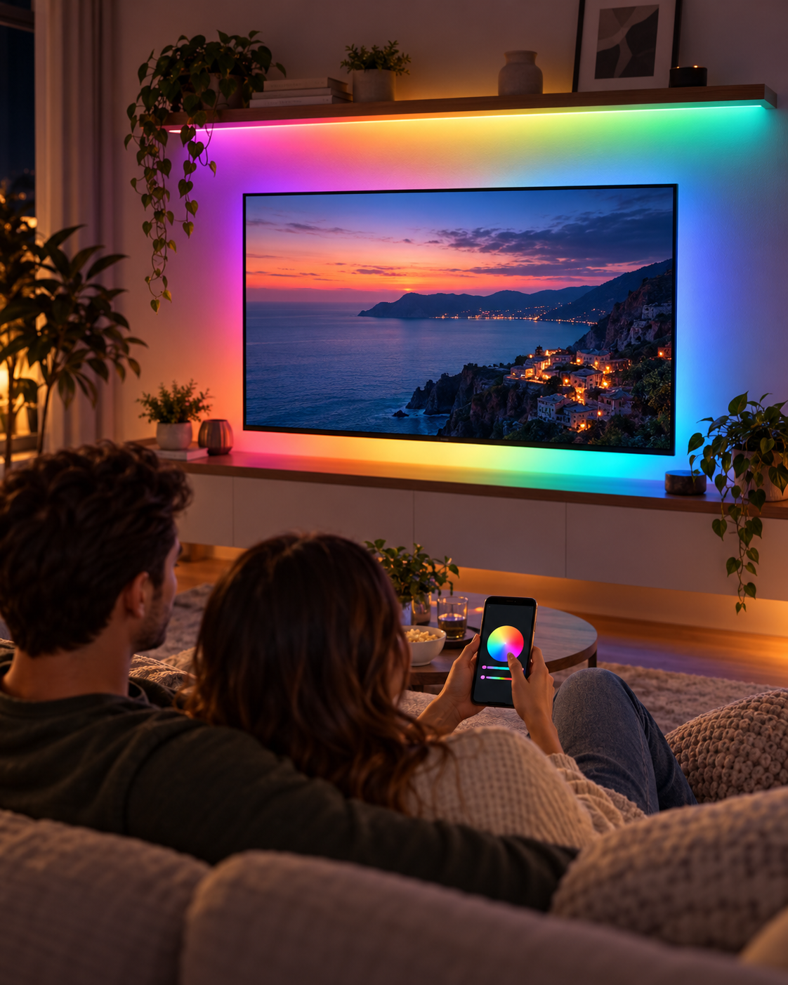 Bandă LED inteligentă LSC Smart Connect, RGBIC și alb reglabil, Wi-Fi, telecomandă