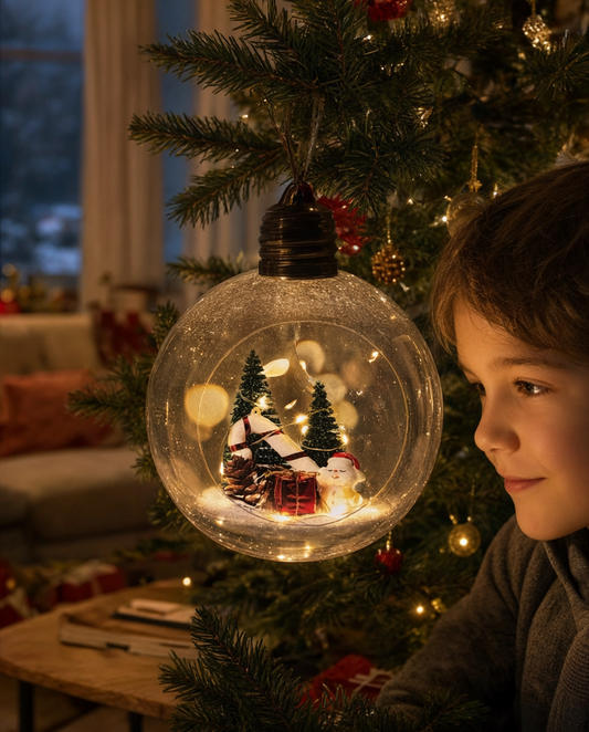 Glob de Crăciun decorativ cu lumină, 10 LED, 15 cm