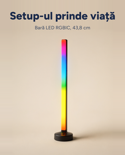 Bară LED RGBIC pentru gaming Battletron, 43,8 cm, Wi-Fi, aplicație și telecomandă