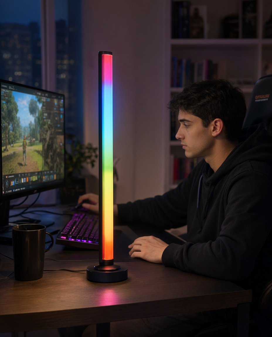 Bară LED RGBIC pentru gaming Battletron, 43,8 cm, Wi-Fi, aplicație și telecomandă