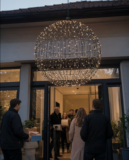 Glob luminos Twinkle mare, 256 LED, Ø47,5 cm, alb cald, timer